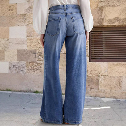 Damen Weit geschnittene Jeanshose im eleganten Stil Stalluxe