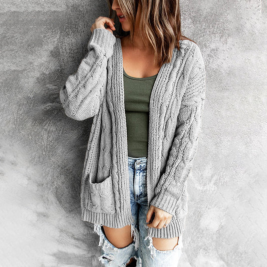 Damen Strickjacke mit Kabelmuster Stalluxe
