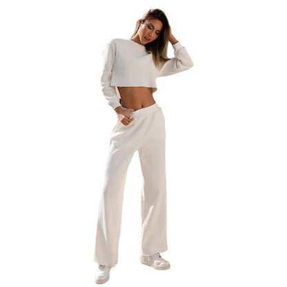 Damen lässiges Sport-Set mit weitem Schnitt und Rippstruktur Stalluxe