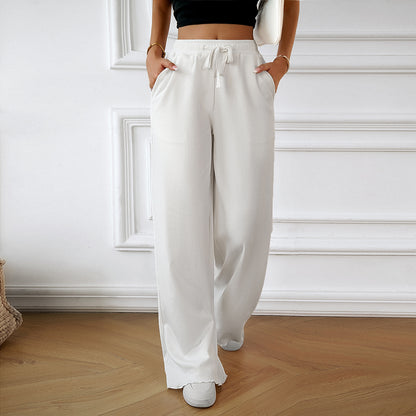 Damen Lässige Freizeithose mit hohem Bund und elastischem Taillenbund Stalluxe
