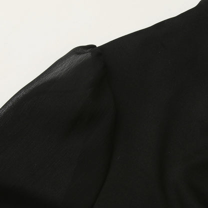 Damen Glamouröses Minikleid mit transparenten Ärmeln und funkelnden Akzenten Stalluxe