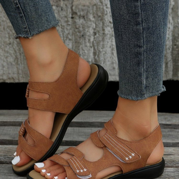 Damen Komfort-Sandalen mit verstellbaren Riemen und anatomischem Fußbett Stalluxe