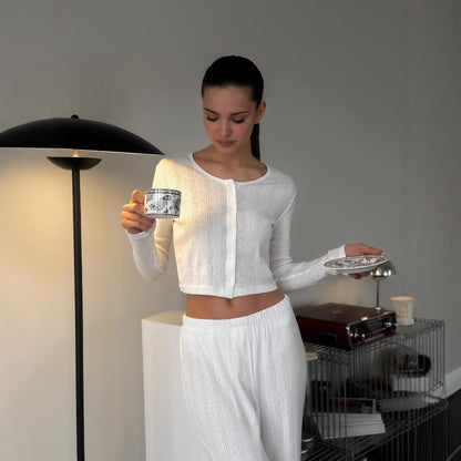 Damen Lounge-Anzug mit eleganter Strickstruktur Stalluxe