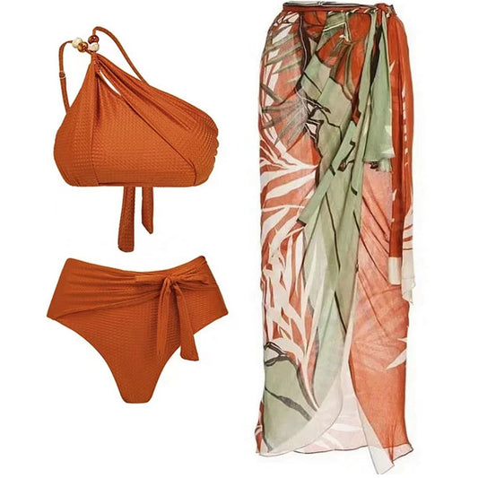Damen Bikiniset mit geflochtenem Oberteil und elegantem Wickelrock Stalluxe