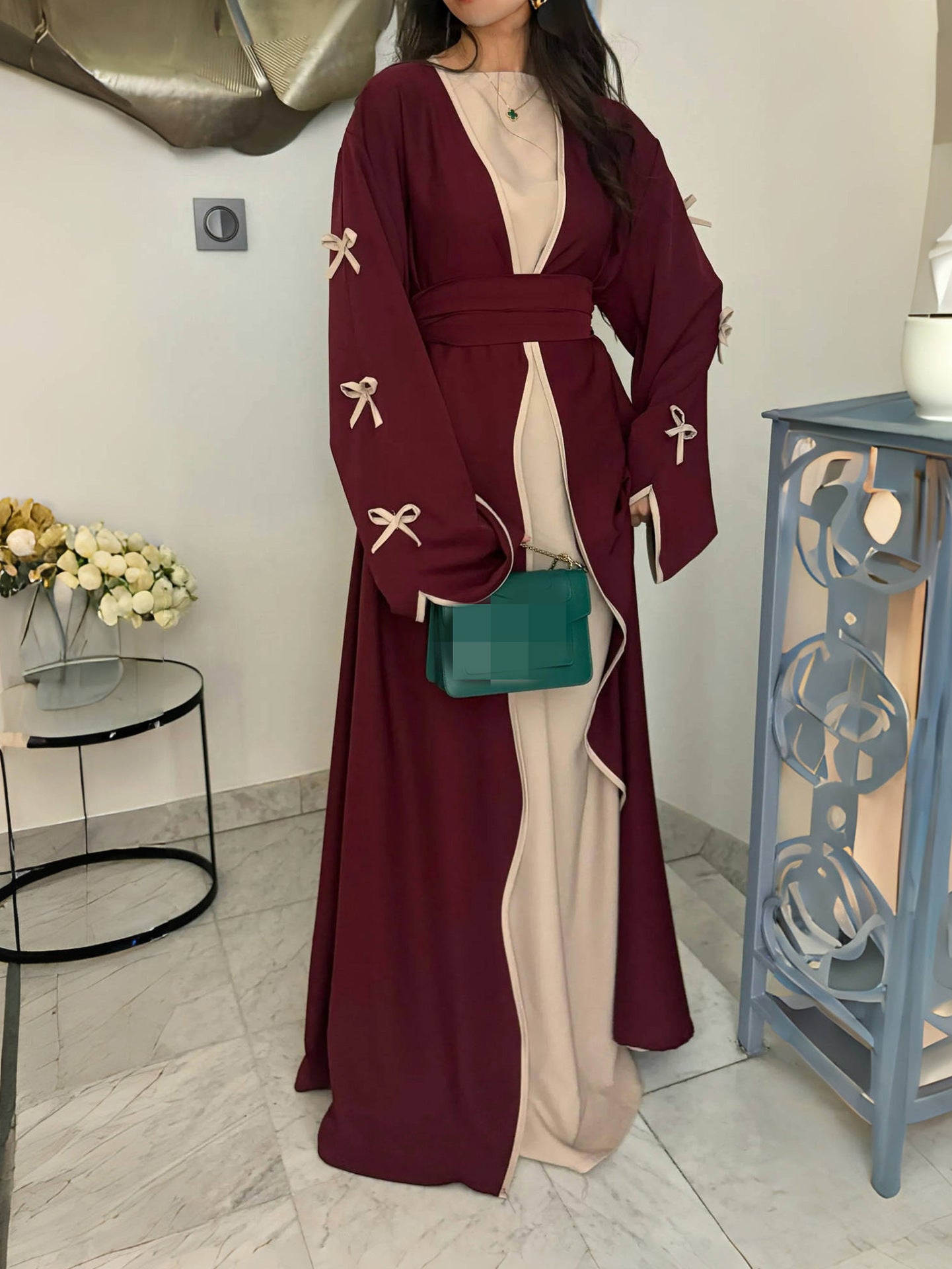 Damen Maxikleid mit eleganten Schleifendetails und fließendem Schnitt Stalluxe