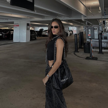 Damen Lässige Latzhose aus Denim mit entspanntem Schnitt Stalluxe