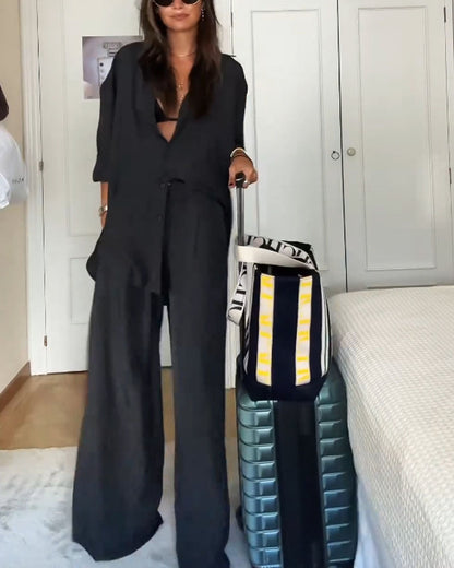 Damen Oversized Leinenanzug mit lässigem Schnitt Stalluxe