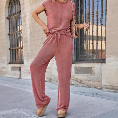 Damen lässiges Jumpsuit mit weit geschnittenem Bein und elastischem Bund Stalluxe