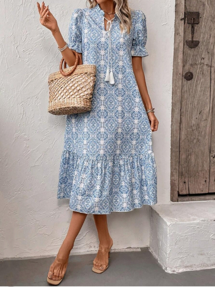 Damen Sommerliches Tunika-Kleid mit eleganten Schnüroptionen Stalluxe
