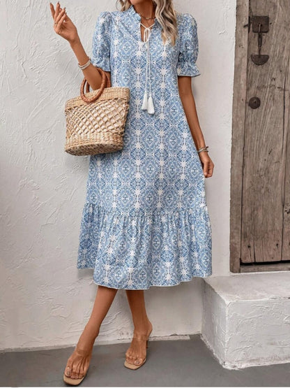 Damen Sommerliches Tunika-Kleid mit eleganten Schnüroptionen Stalluxe