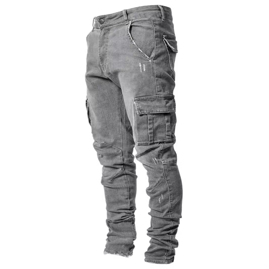 Herren Cargo-Jeans im lässigen Slim-Fit-Design mit funktionalen Taschen Stalluxe
