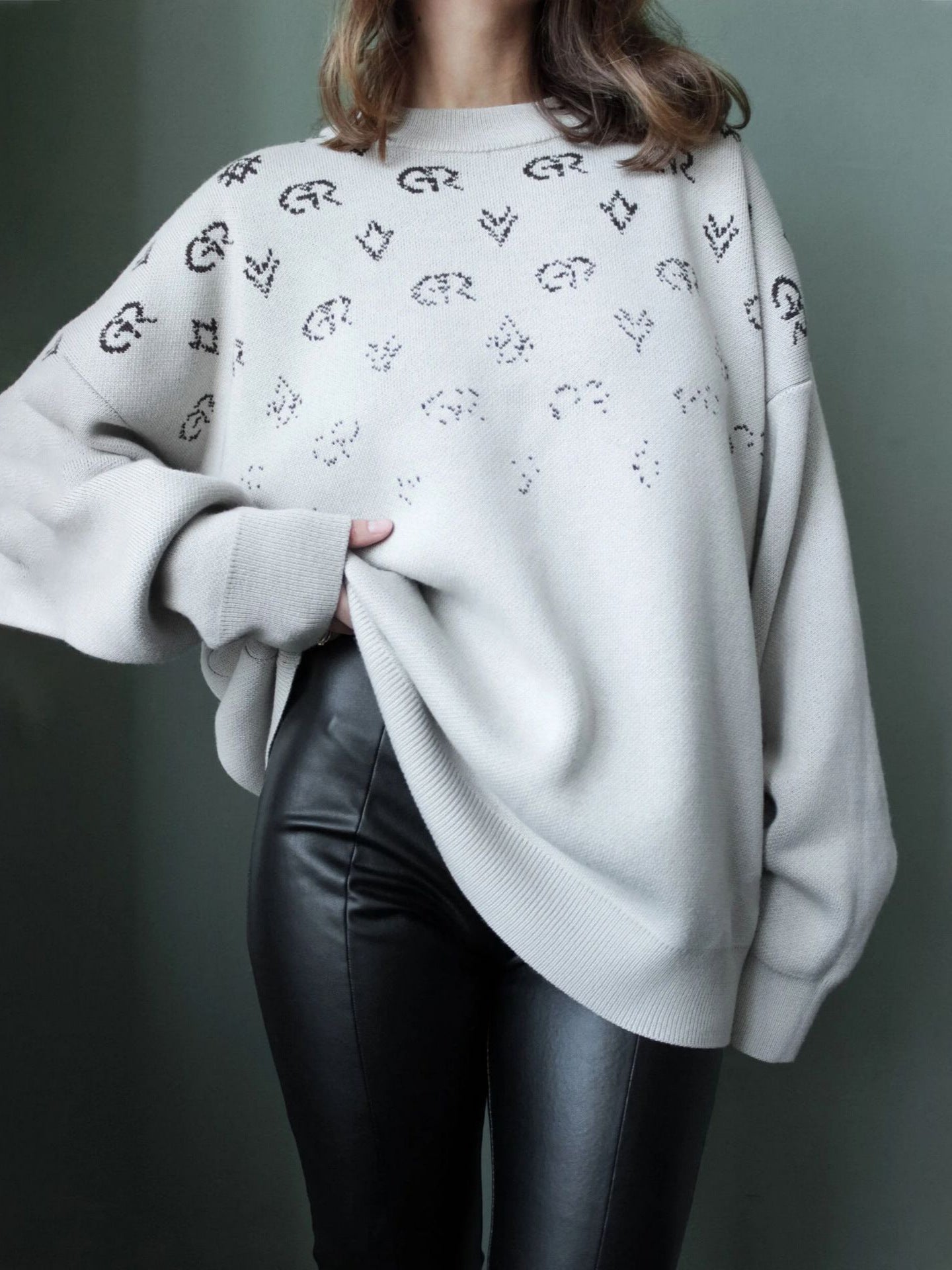 Damen Oversized Sweatshirt mit kreativem Schriftzug Stalluxe Weiß