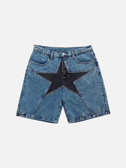 Damen Jeans-Shorts mit einzigartigem Sternmuster Stalluxe