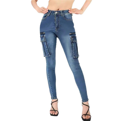 Damen Cargo-Jeans mit hohen Taschen und schmalem Schnitt Stalluxe