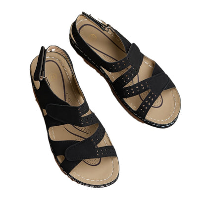 Damen Riemchen-Sandalen mit verstellbarem Verschluss und ergonomischer Sohle Stalluxe