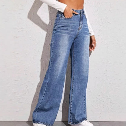 Damen Weit geschnittene Jeans mit hohem Bund Stalluxe
