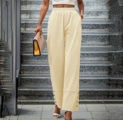 Damen Weite Culotte mit modischen Knopfdetails Stalluxe