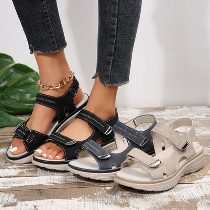 Damen Komfortable anatomische Sandalen mit verstellbaren Riemen und ergonomischer Sohle Stalluxe