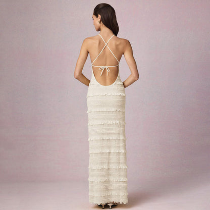 Damen Maxi-Kleid mit Rüschendetails und elegantem Schnitt Stalluxe