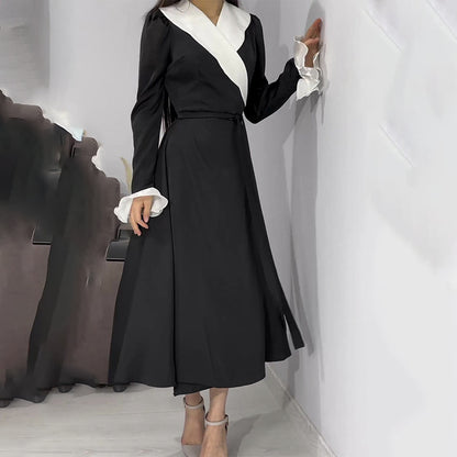 Damen Maxikleid mit eleganten Volantärmeln und Wickelgürtel Stalluxe
