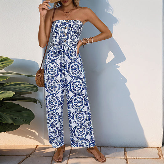 Damen Jumpsuit mit trendigem bandeau Design und praktischen Taschen Stalluxe