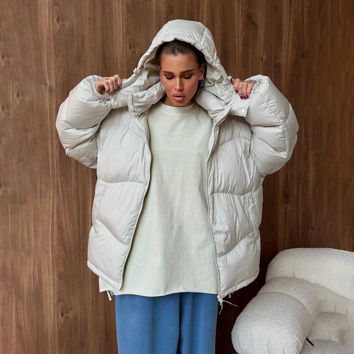 Damen Steppjacke mit kreativem Druckdesign Stalluxe