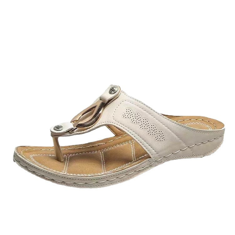 Damen Bequeme Zehentrenner-Sandalen mit elegantem Riemendesign Stalluxe