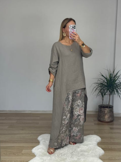 Women's Relaxed Fit Linen Tunic Top Stalluxe