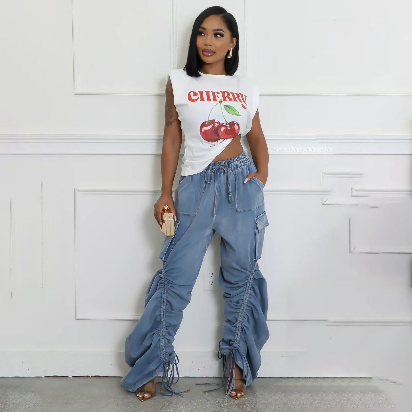 Damen Cargo-Hose mit einzigartigem Raffung und vielseitigen Taschen Stalluxe