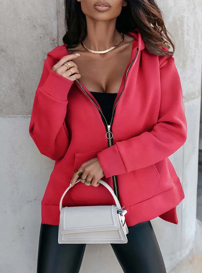 Women's Stylish Zip-Up Hooded Sweatshirt Stalluxe