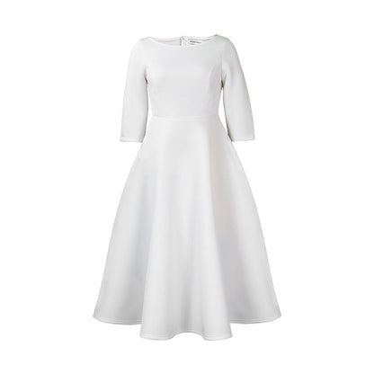 Damen elegantes Cocktailkleid mit A-Linien Schnitt und halblangen Ärmeln Stalluxe