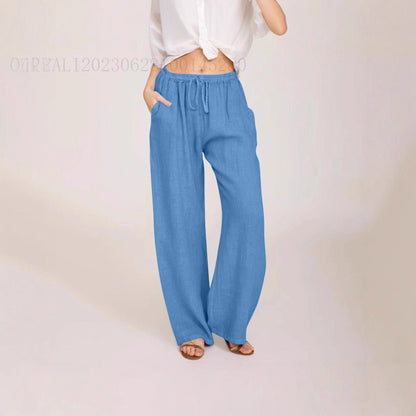 Damen weite Leinenhose Stalluxe