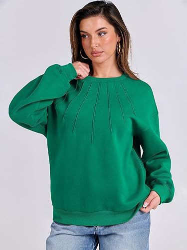 Damen Oversize Sweatshirt mit strukturiertem Design Stalluxe Grün