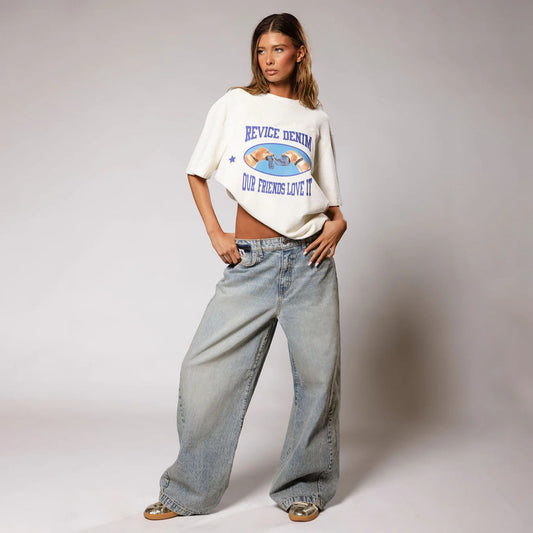 Damen Oversized Jeans mit hohem Bund und lässigem Schnitt Stalluxe