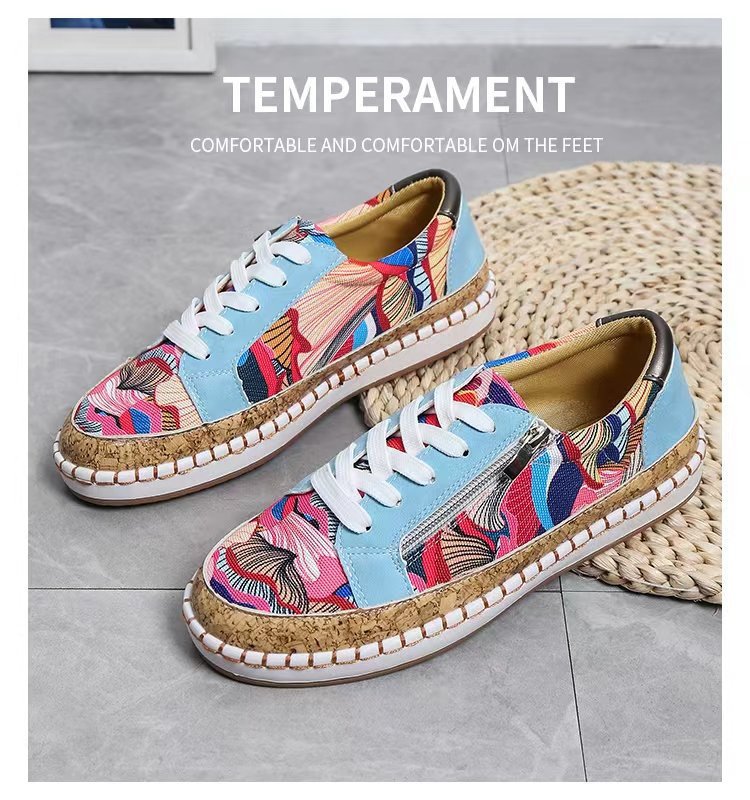 Damen Sportliche Sneakers mit buntem Stoffdesign und elastischer Sohle Stalluxe