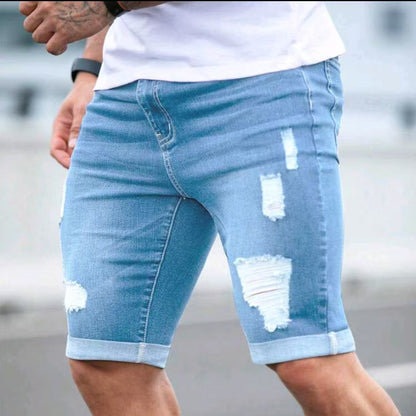 Herren Ripped Denim Shorts Stalluxe