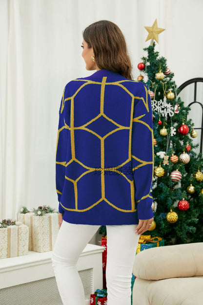 Damen Kuschelige Strickjacke mit geometrischem Muster Stalluxe