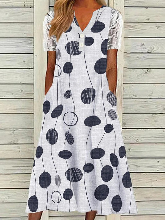 Damen Maxikleid mit floralen Details und Spitze Stalluxe