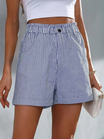 Damen elegante Streifen-Shorts Stalluxe