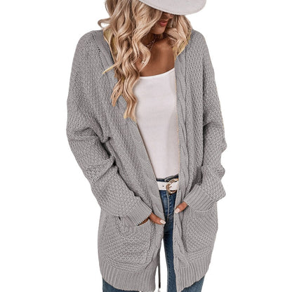 Damen Großer Strickcardigan mit aufwendigem Maschenmuster und praktischen Taschen Stalluxe