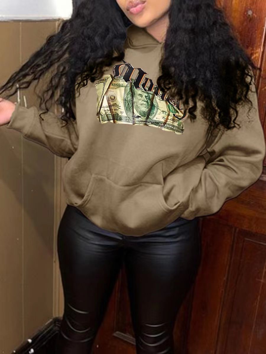 Damen Kapuzenpullover mit kreativem Grafikdruck und bequemer Passform Stalluxe
