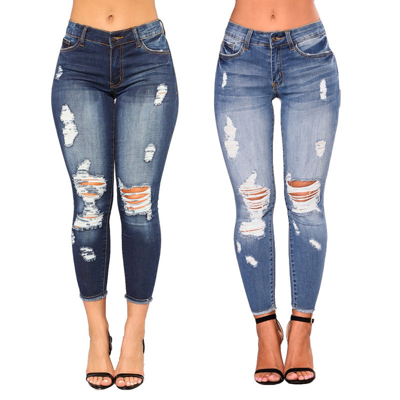 Damen Skinny Jeans mit angesagtem Destroyed-Look Stalluxe