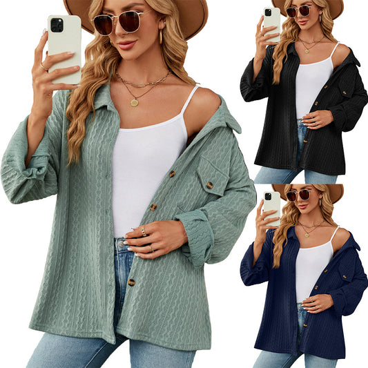 Damen Übergröße Hemdjacke mit strukturiertem Muster Stalluxe