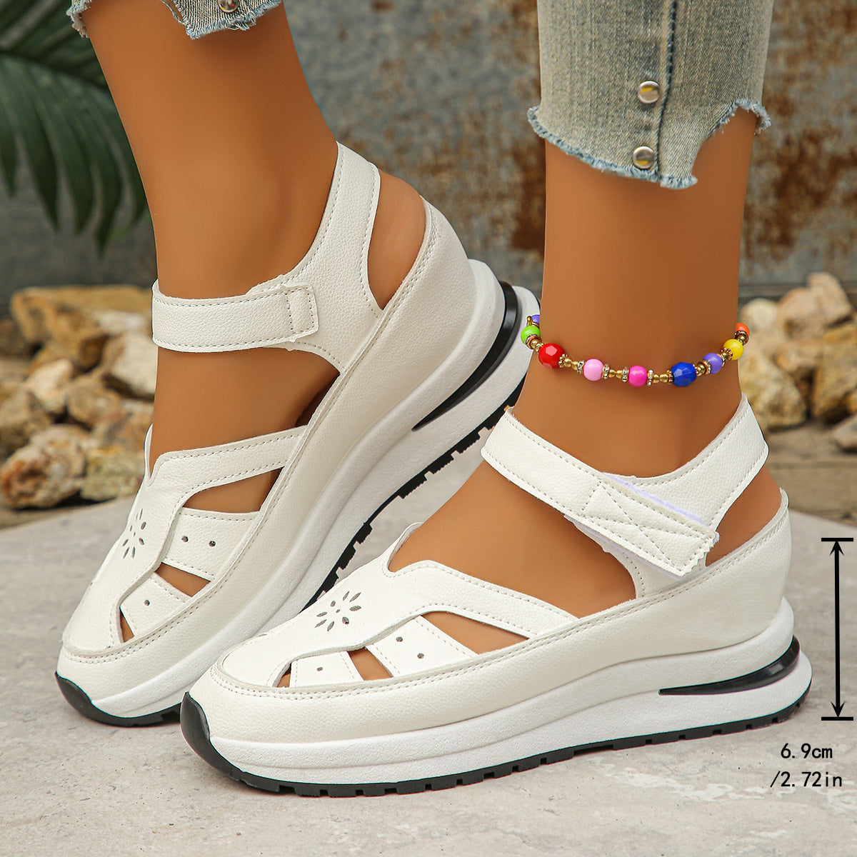 Damen Sportliche Sandalen mit anatomischem Fußbett und ergonomischem Riemendesign Stalluxe