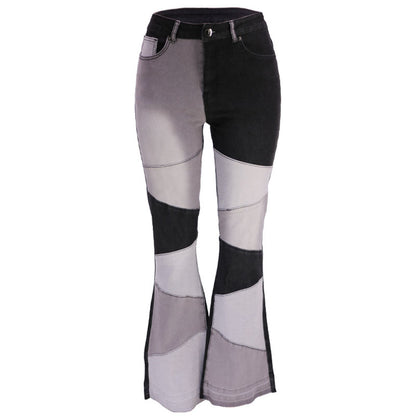 Damen Flared Jeans im eleganten Patchwork-Design Stalluxe