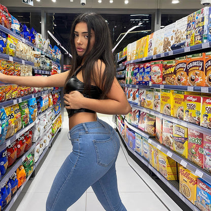 Damen Hochtaillierte Jeans im komfortablen Stretch-Material Stalluxe