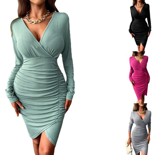 Damen Wickelkleid mit modischem Raffungseffekt Stalluxe
