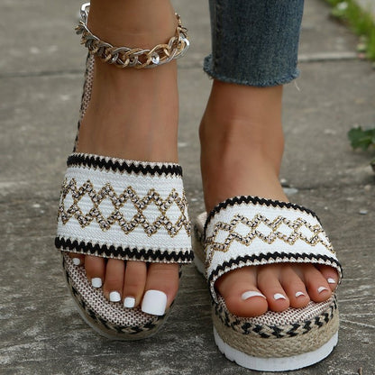Damen Espadrilles mit modischem Textil-Obermaterial und komfortabler Sohle Stalluxe
