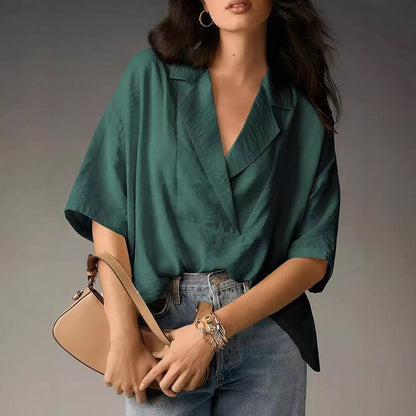 Damen lässige Seidenbluse mit schickem Schnitt Stalluxe