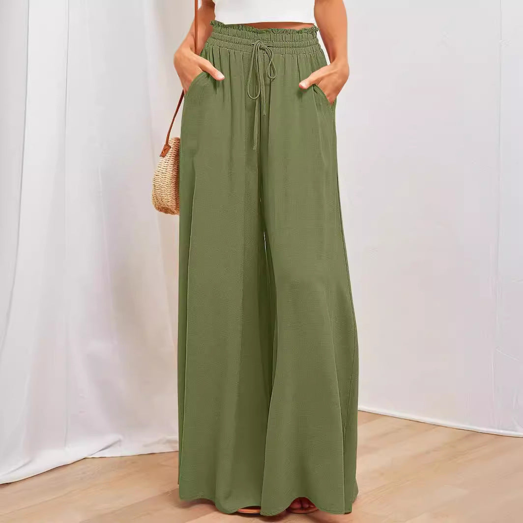 Damen luftiger Maxi-Rock mit tailliertem Gummibund und praktischen Seitentaschen Stalluxe